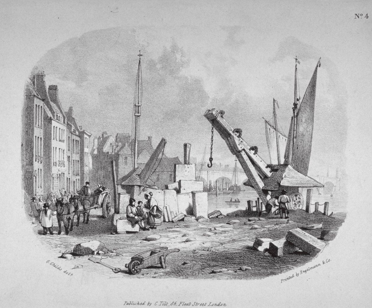 Millbank, Westminster, Londra, c1825 by Engelmann and Company