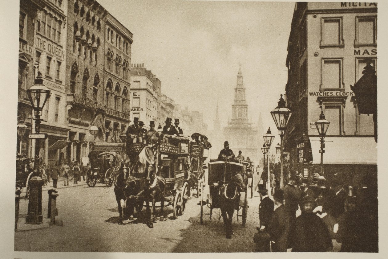 Aldwych on dokuzuncu yüzyılın sonunda (sepya fotoğrafı) by English Photographer