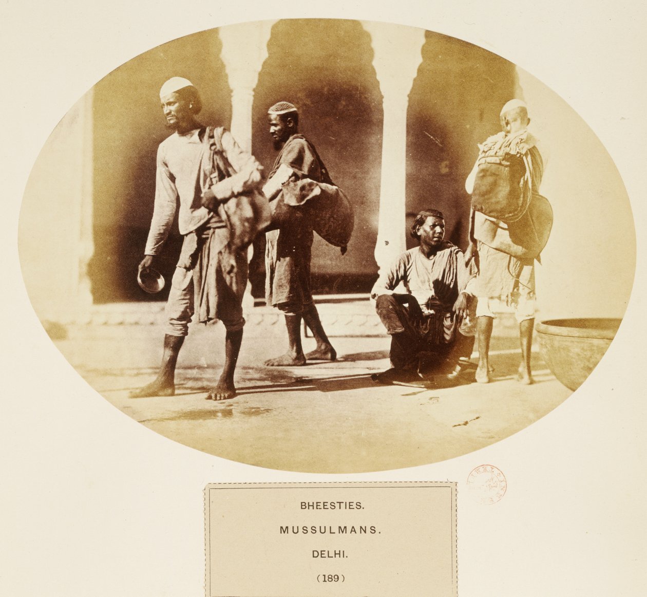 Bheesties, Mussulmans, Delhi, from The People of India, J. Forbes Watson, 1868