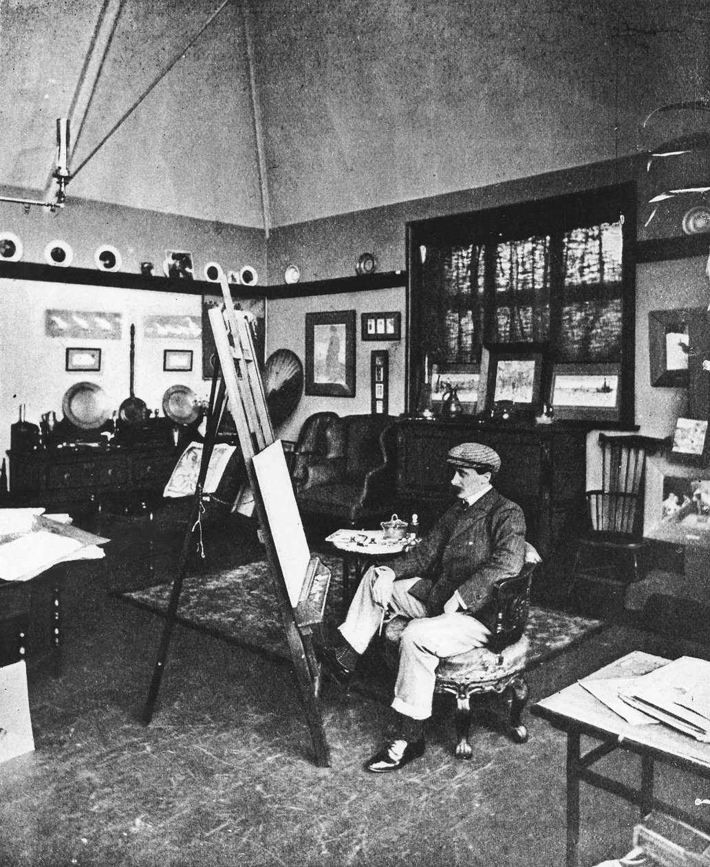 Cecil Aldin stüdyosunda by English Photographer