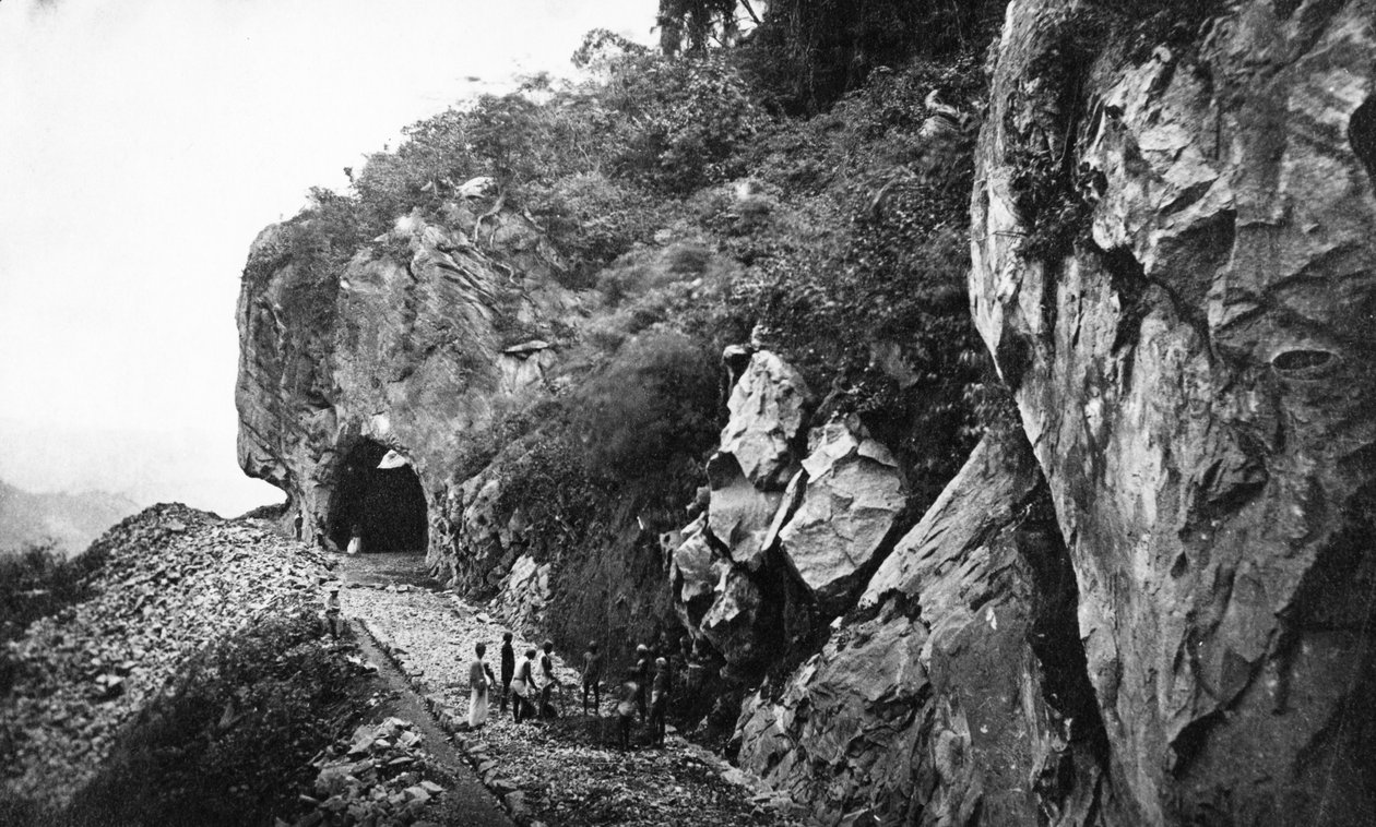 Kadugannawa Eğimi İnşaatı, Seylan Devlet Demiryolları, c.1865 by English Photographer