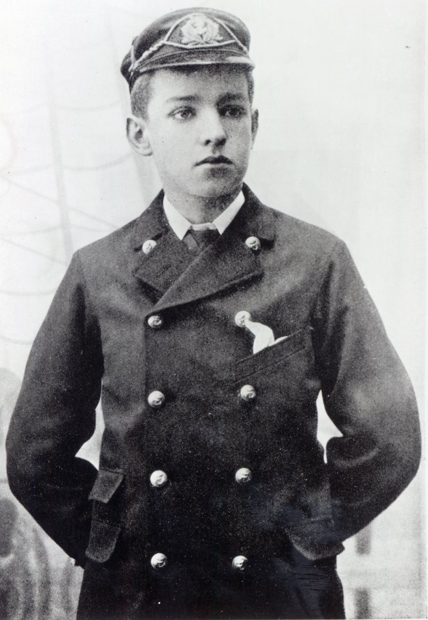 Ernest Shackleton, 16 yaşında, White Star Line üniformasını giyiyor, 1890 by English Photographer