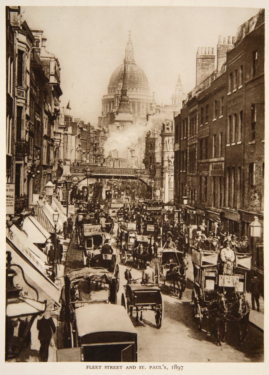 Fleet Street ve St. Pauls, 1897, The Times