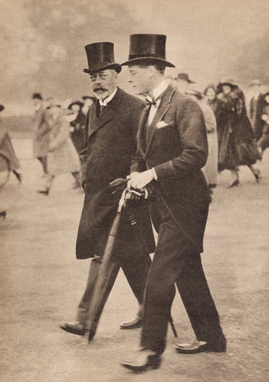 George V ve oğlu Galler Prensi, geleceğin VIII. Edward