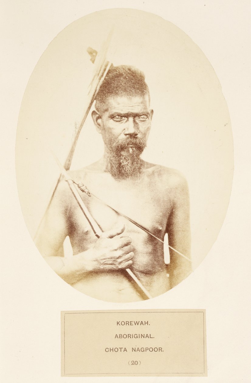 Korewah, Aborijin, Chota Nagpoor, from The People of India, J. Forbes Watson tarafından, 1868
