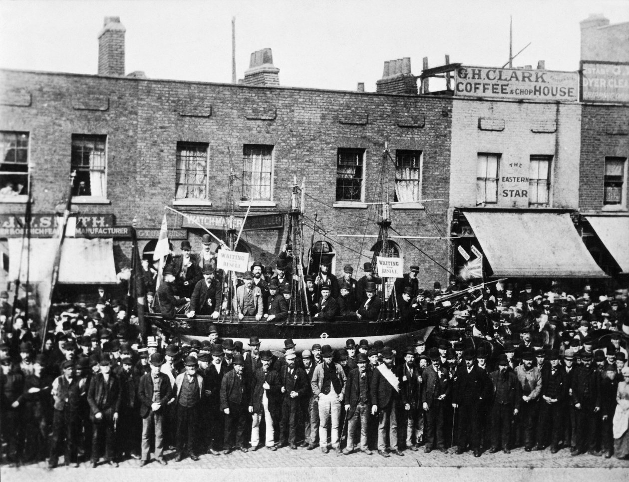 London Dock Strike, 1889  by English Photographer
