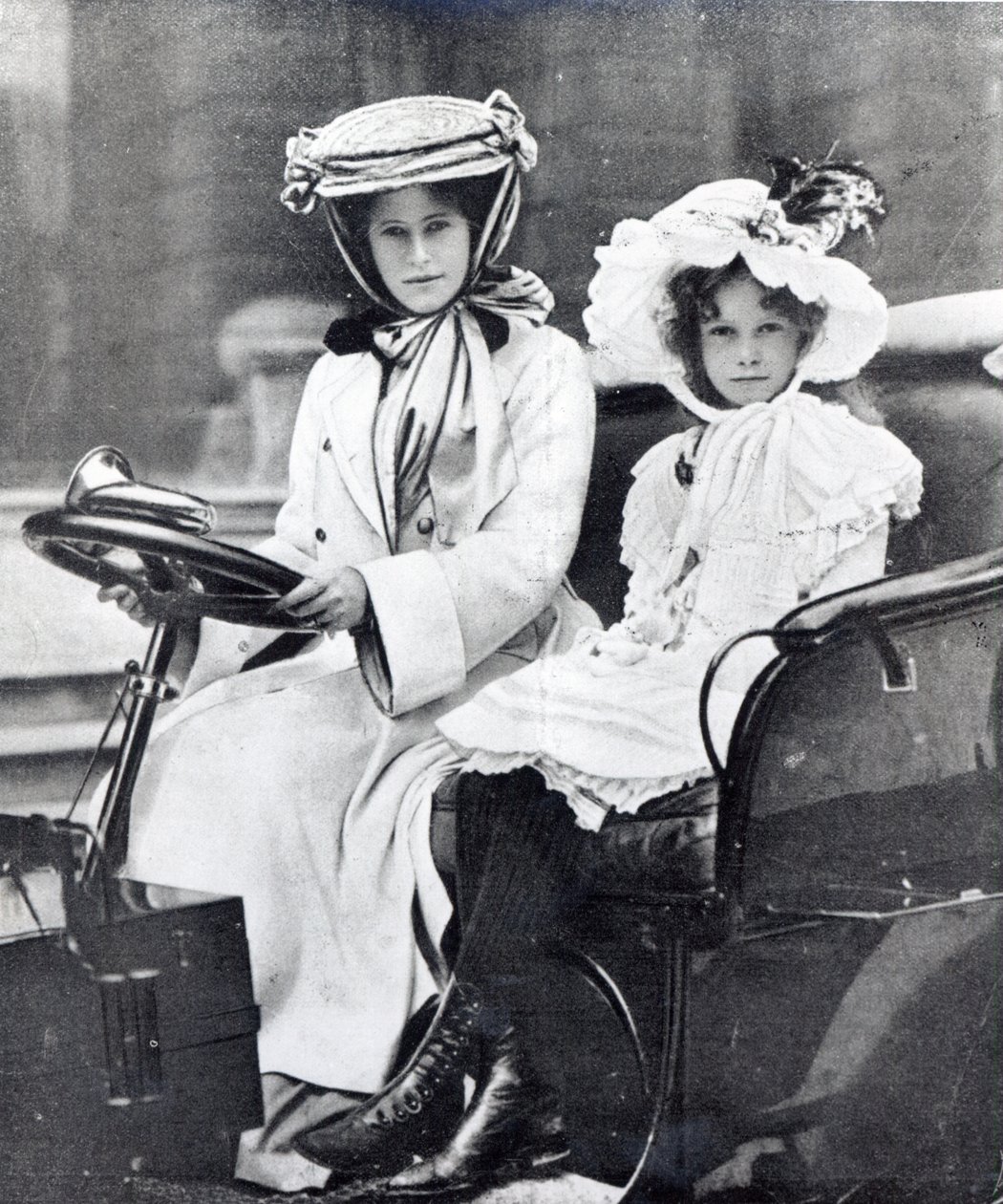 Millicent, Duchess of Sutherland and her daughter at the first meeting of the Ladies Automobile Club, 1903  by English Photographer