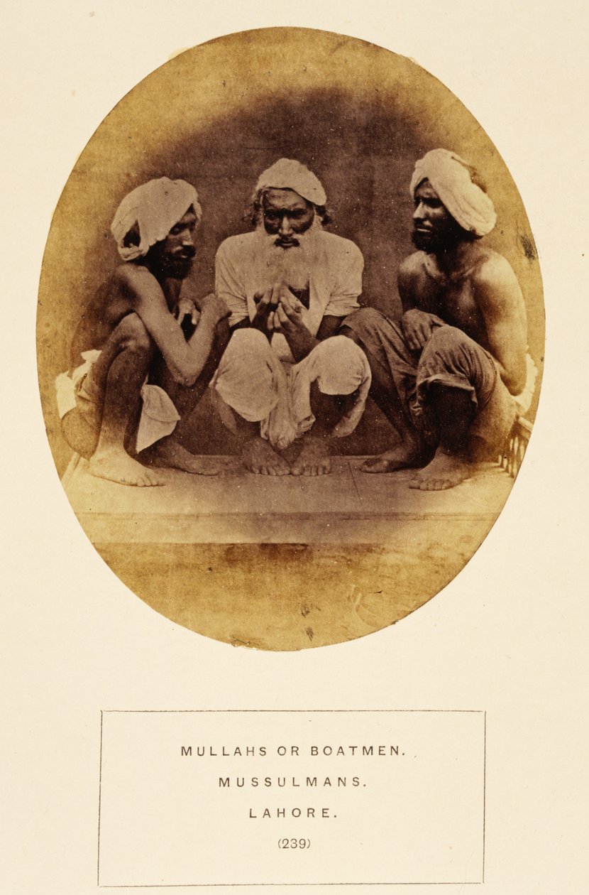 Mollalar veya Kayıkçılar, Mussulmans, Lahore, from The People of India, J. Forbes Watson tarafından, 1868