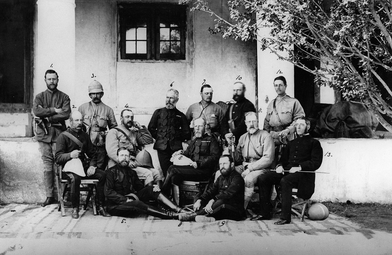1878-80 İkinci İngiliz-Afgan Savaşı sırasında görev yapan subaylar ve generaller by English Photographer