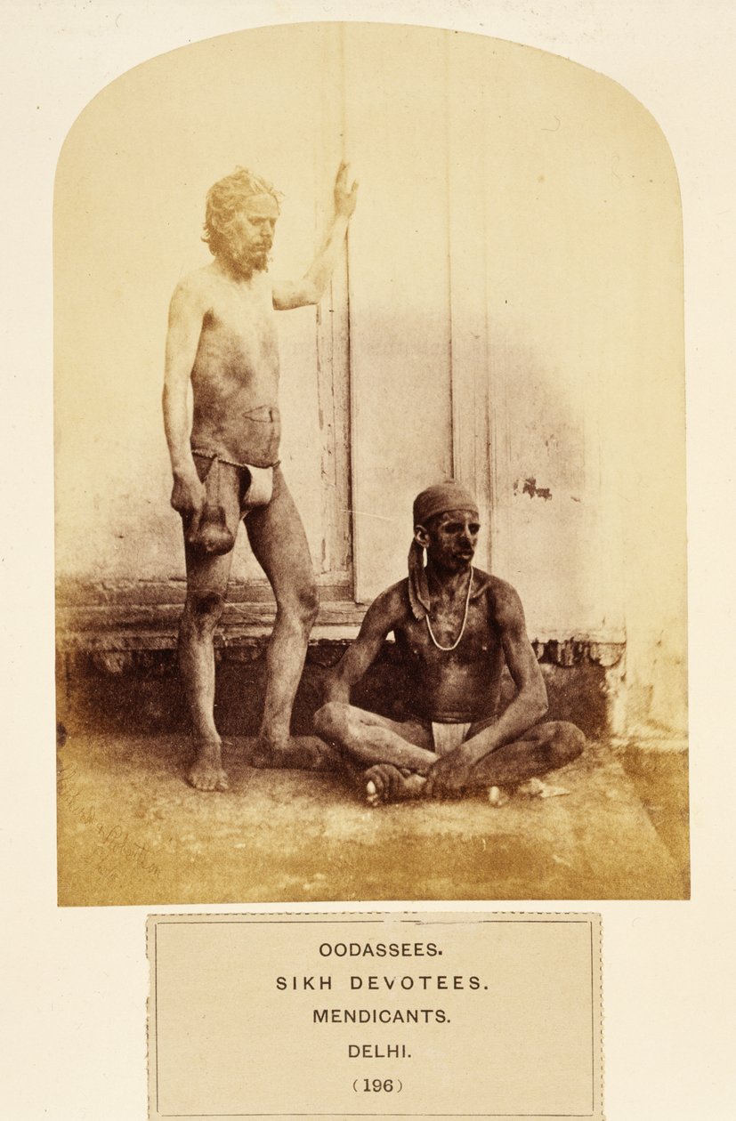Oodassees, Sih Devotees, Mendicants, Delhi, from The People of India, J. Forbes Watson tarafından, 1868 yayınlandı (albüm baskısı) by English Photographer