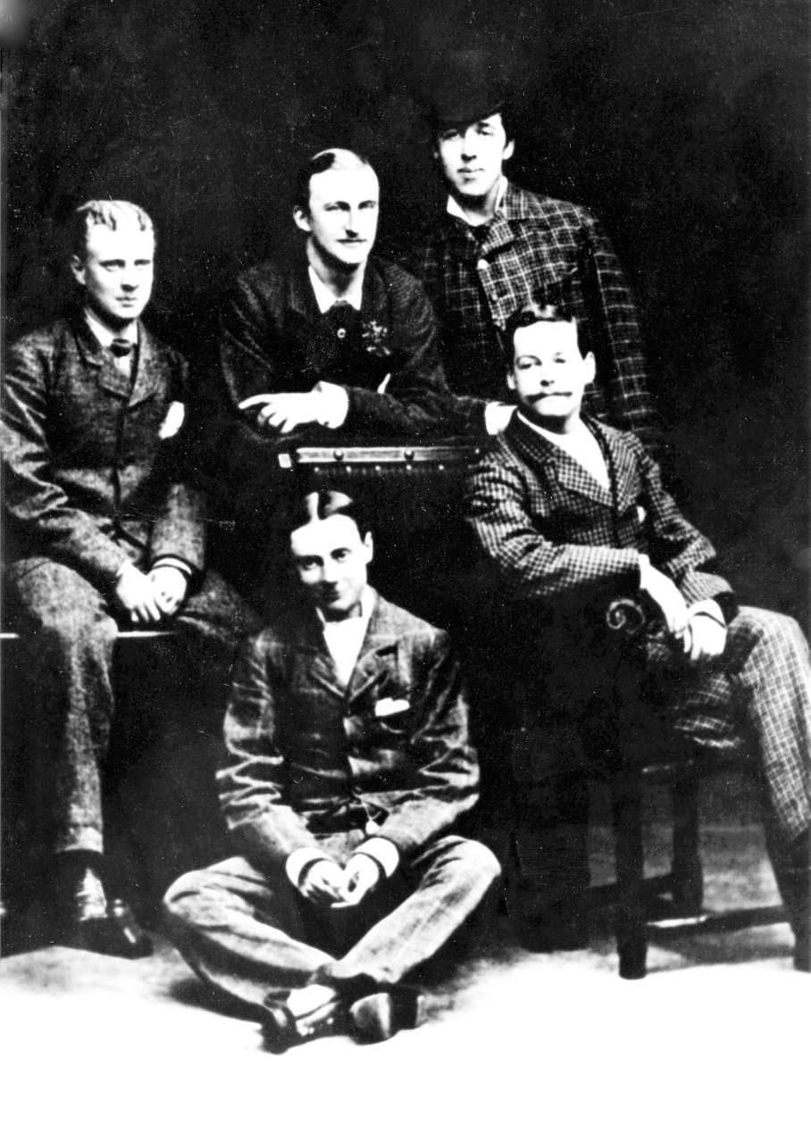 Oscar Wilde, bir grup Madgalen arkadaşıyla, 1876 (fotoğraf) by English Photographer