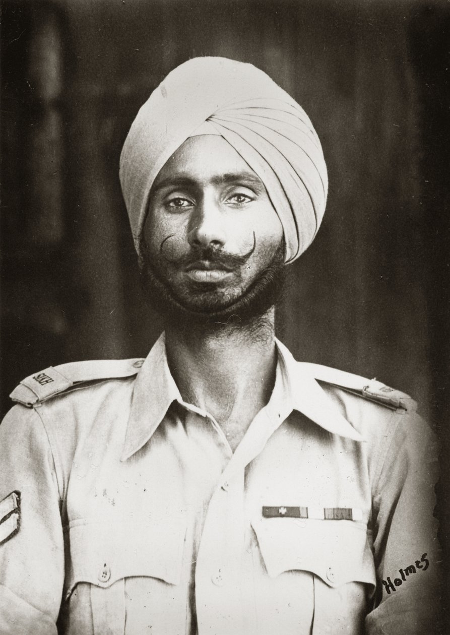 Naik Nand Singh'in Portresi, 1. Tabur, 11. Sih Alayı, Burma, 1944 by English Photographer