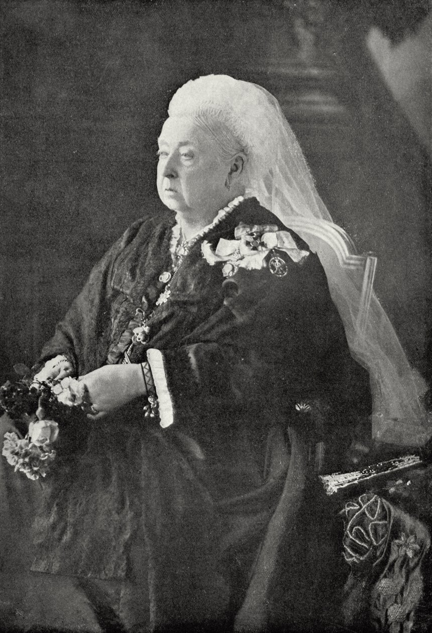 Kraliçe Victoria (1819-1901) c.1899 (siyah beyaz fotoğraf) by English Photographer