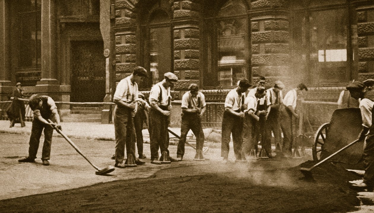 Yeniden döşeme yolları, Cornhill (sepya fotoğrafı) by English Photographer