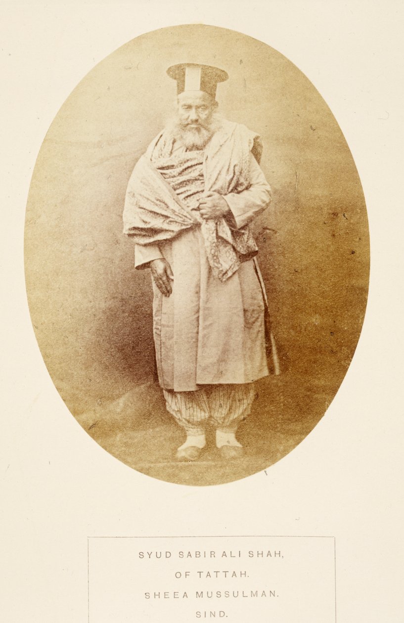 Syud Sabir Ali Shah, of Tattah, Sheea Mussulman, Sind, from The People of India, J. Forbes Watson tarafından, 1868 yayınlandı (albüm baskısı) by English Photographer