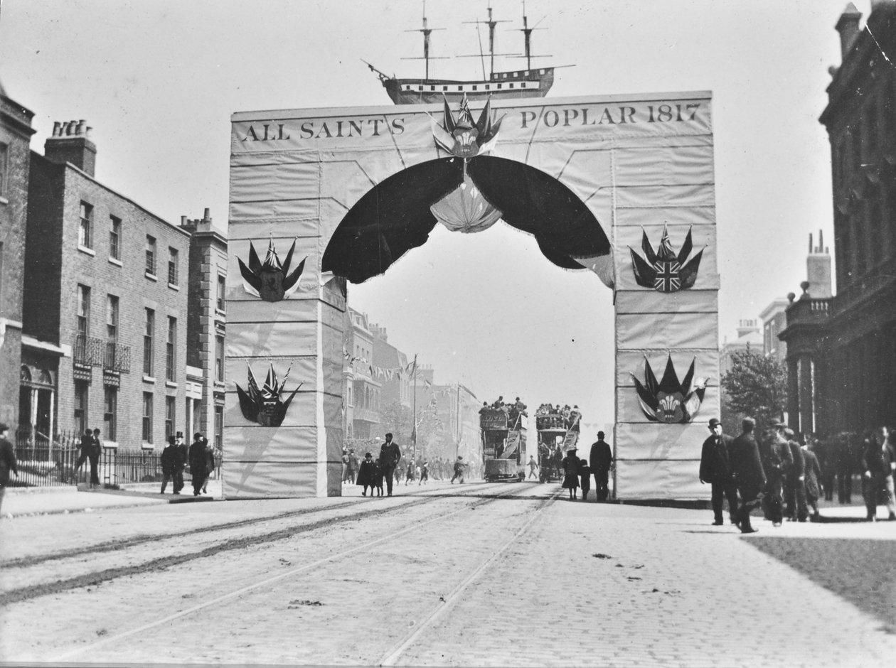 Geçici kemer, Victoria Diamond Jubilee, Doğu Hindistan Rıhtım Yolu, 1897 by English Photographer