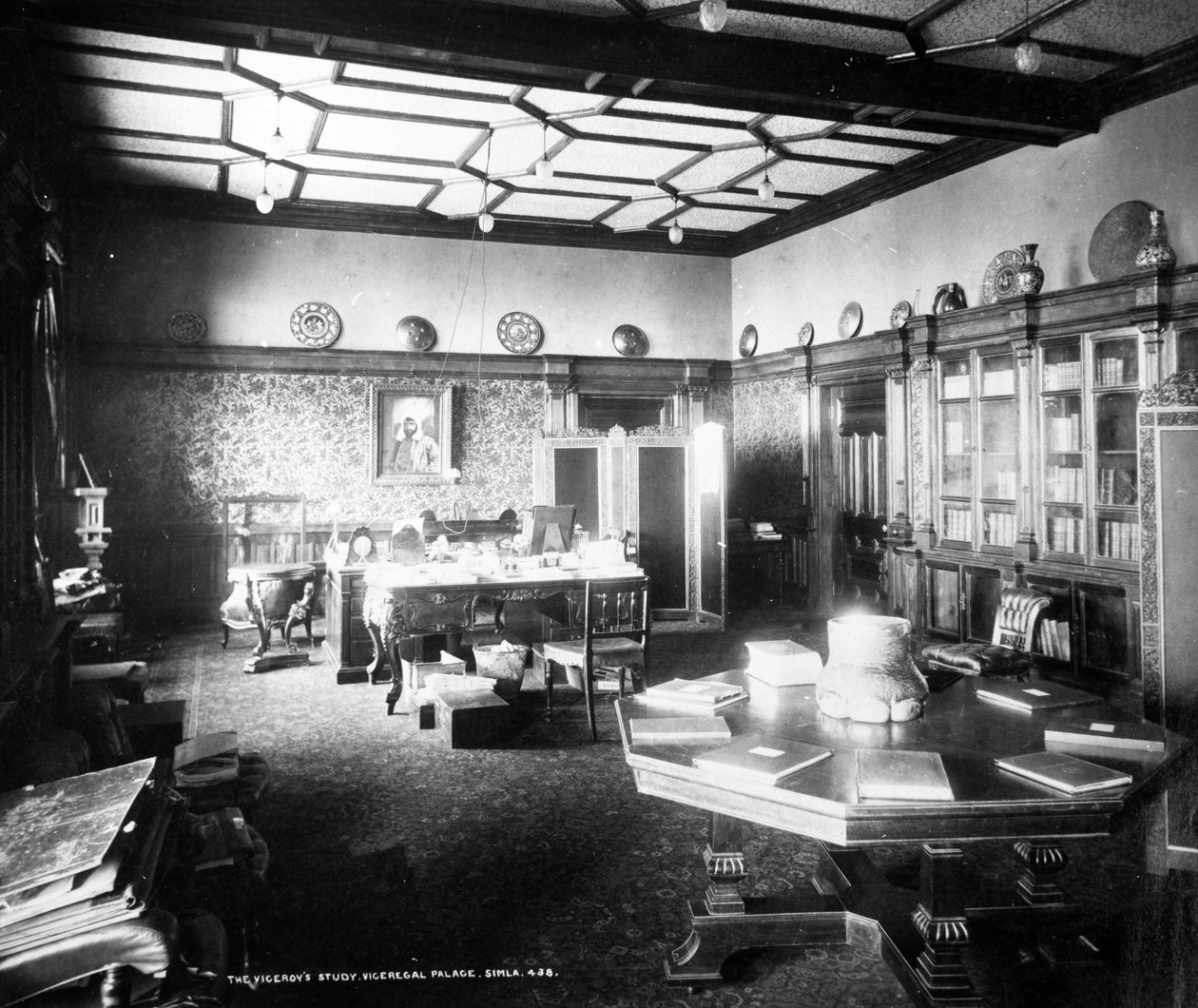 Viceroys Study, Viceregal Sarayı, Simla, c.1890 by English Photographer