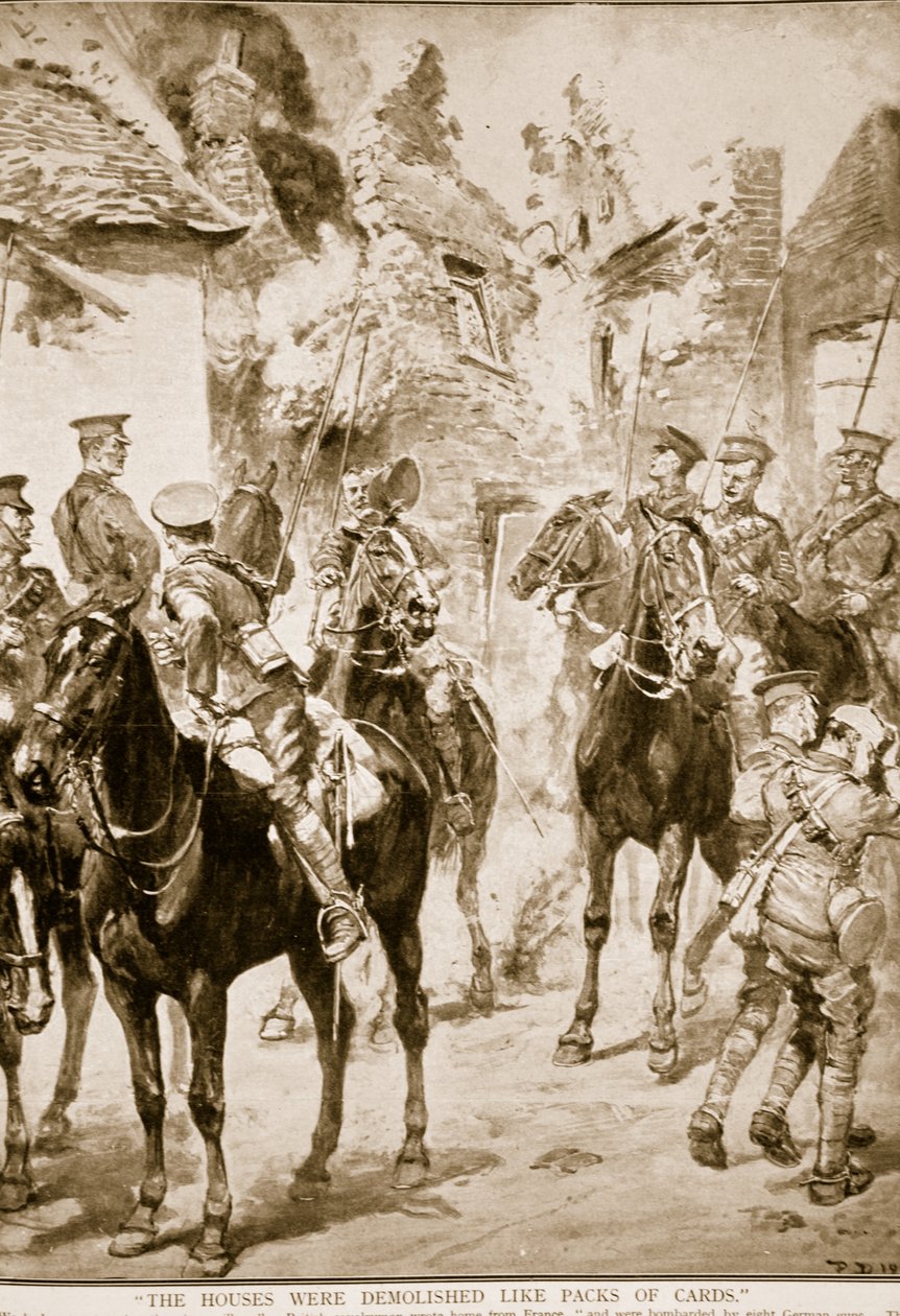 Evler kağıt desteleri gibi yıkıldı, 1914-19 by English Photographer