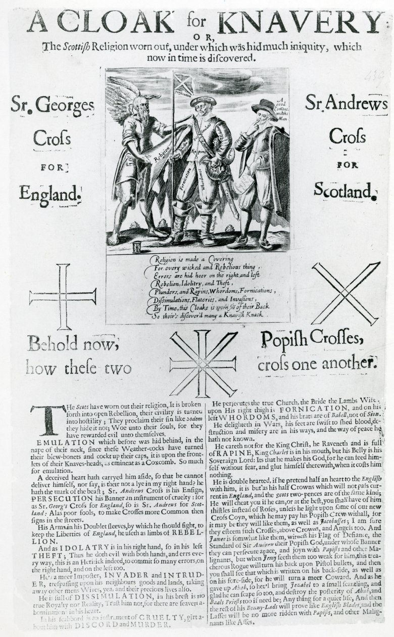 A Cloak for Knavery, 1642 (gravür ve tipo) by English School