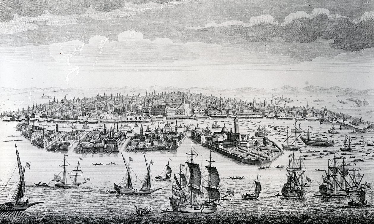 Venedik Şehrinin Perspektif Görünümü by English School