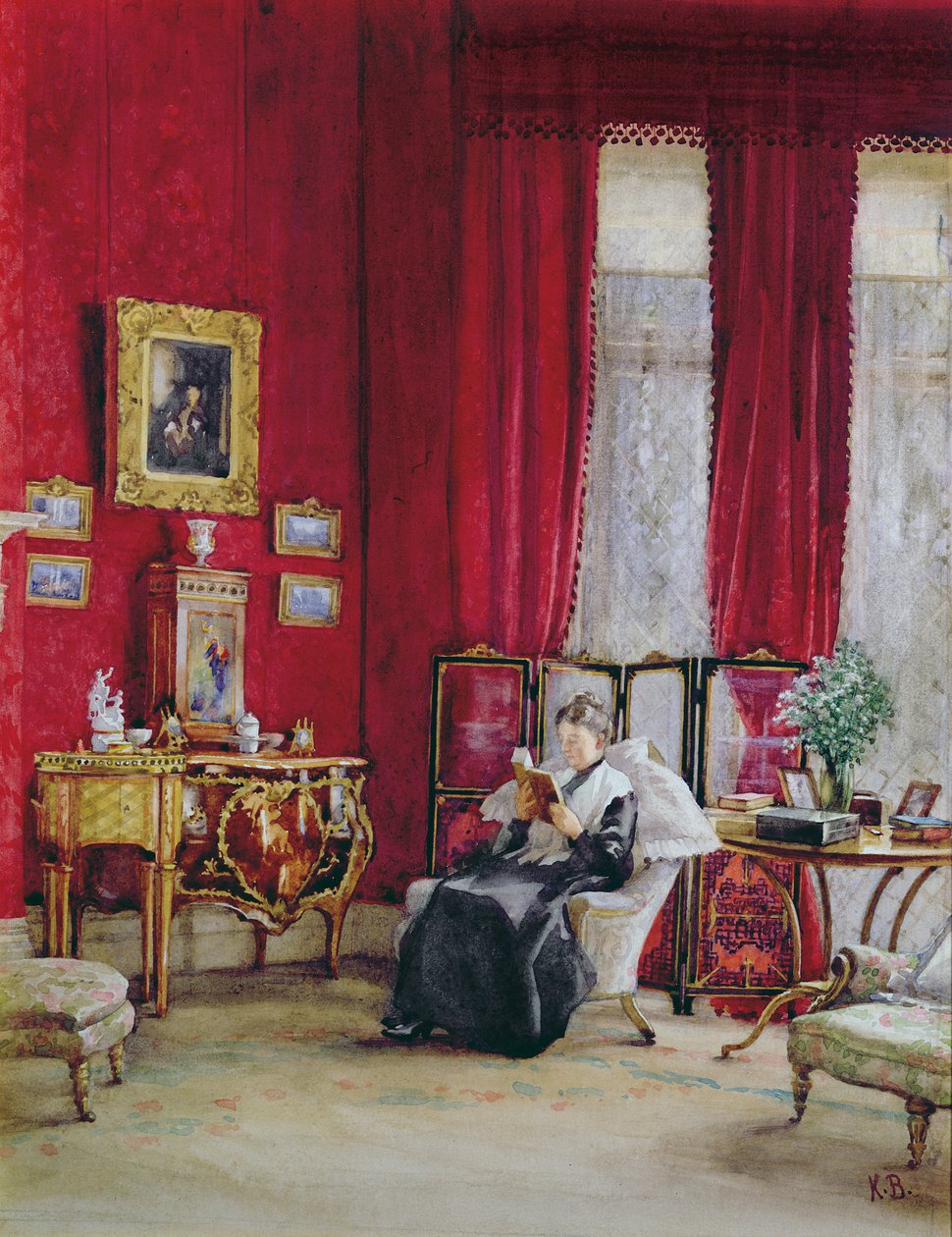Bir Lady Okuma ile Victoria İç Mekan by English School