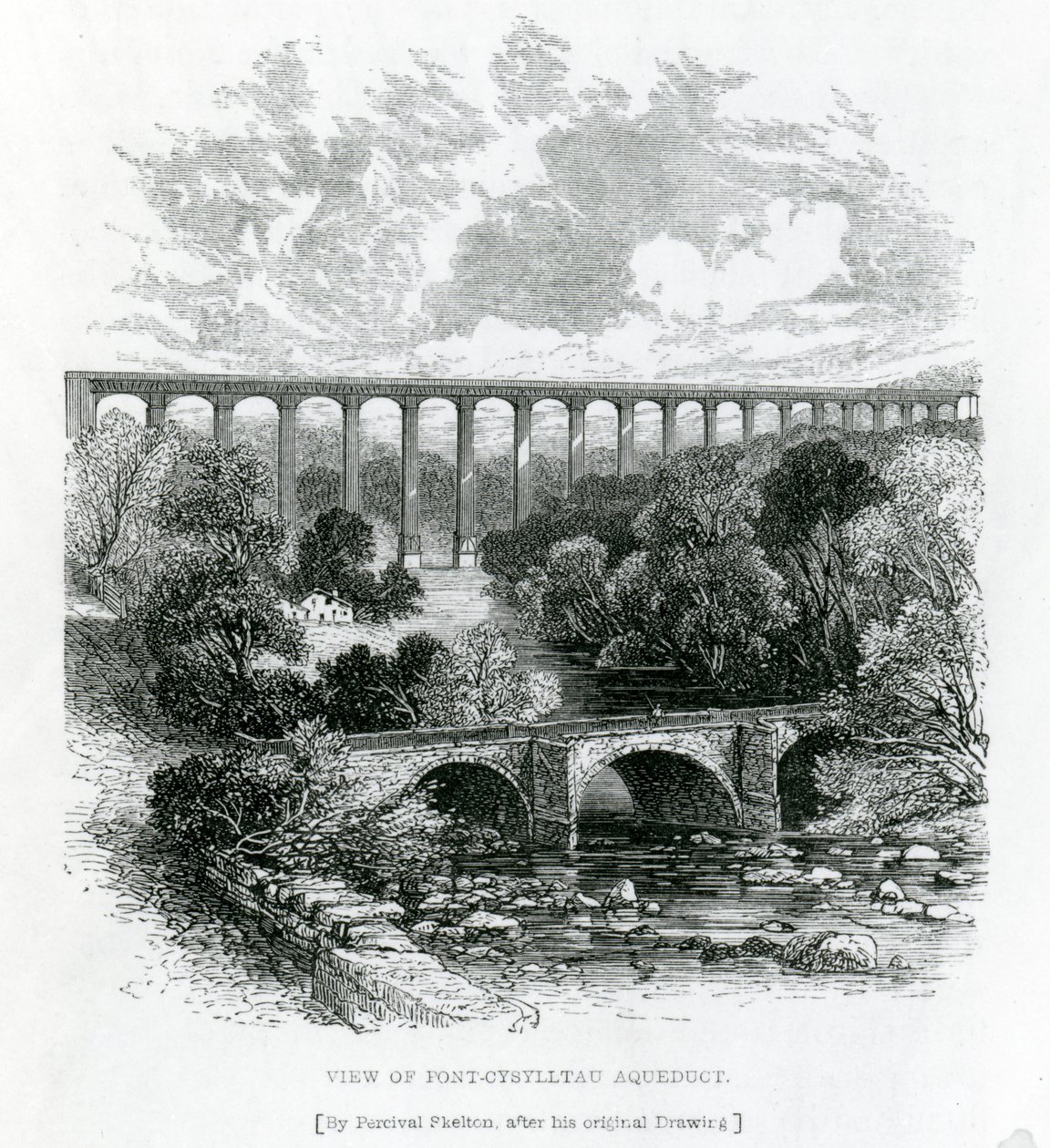 Pont-Cysylltau Su Kemerinden Bir Görünüm, 1861 by English School