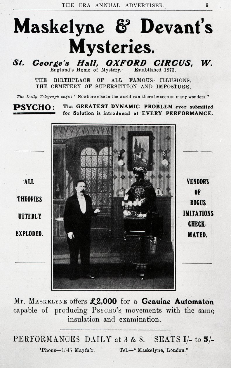 Advertisement for Maskelyne und Devant