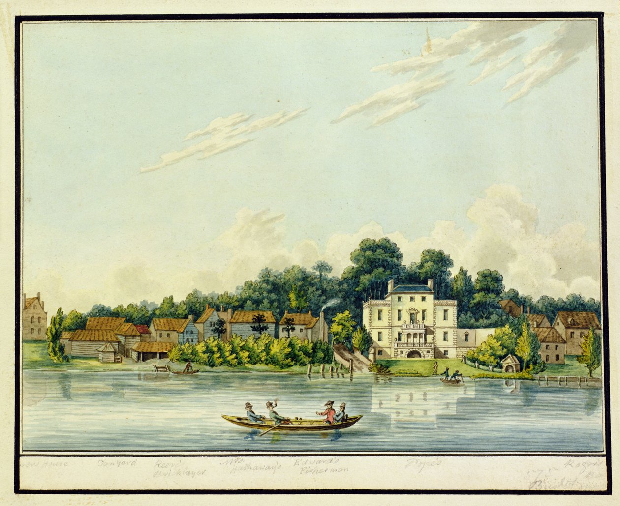Alexander Popes Twickenham Villa, c.1800 (kağıt üzerinde wc) by English School