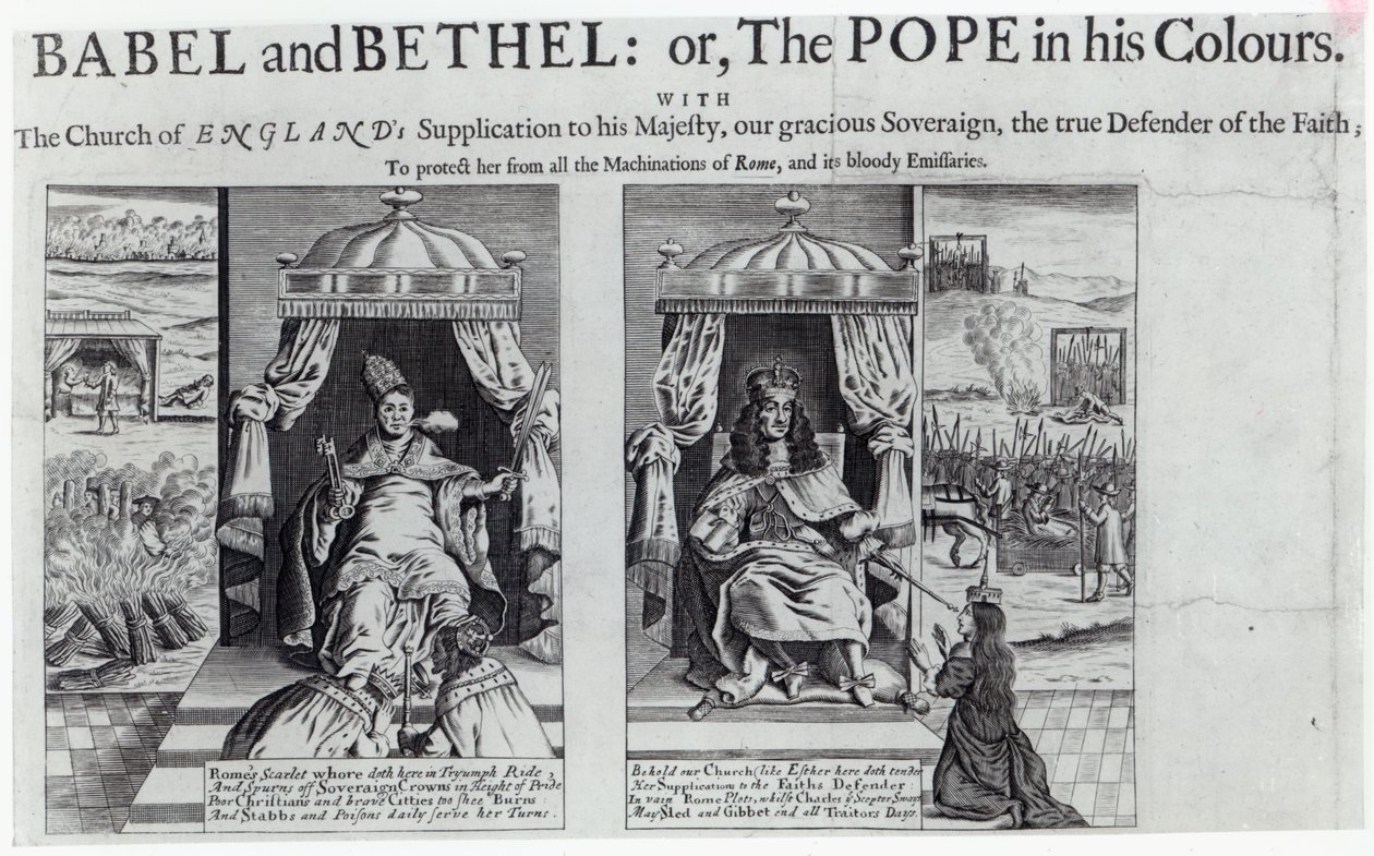 Babel ve Bethel: veya Renkleriyle Papa, 1679 by English School