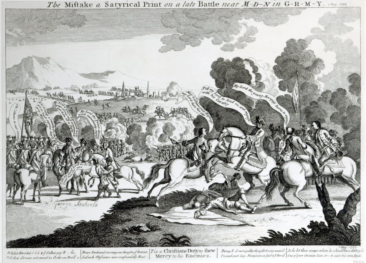 Battle of Minden, 1st August 1759   by English School