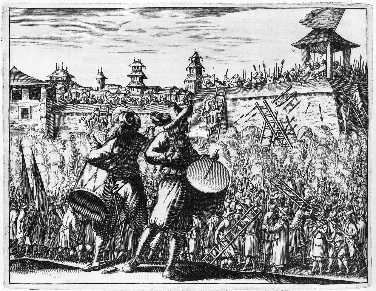 Battle scene  by English School