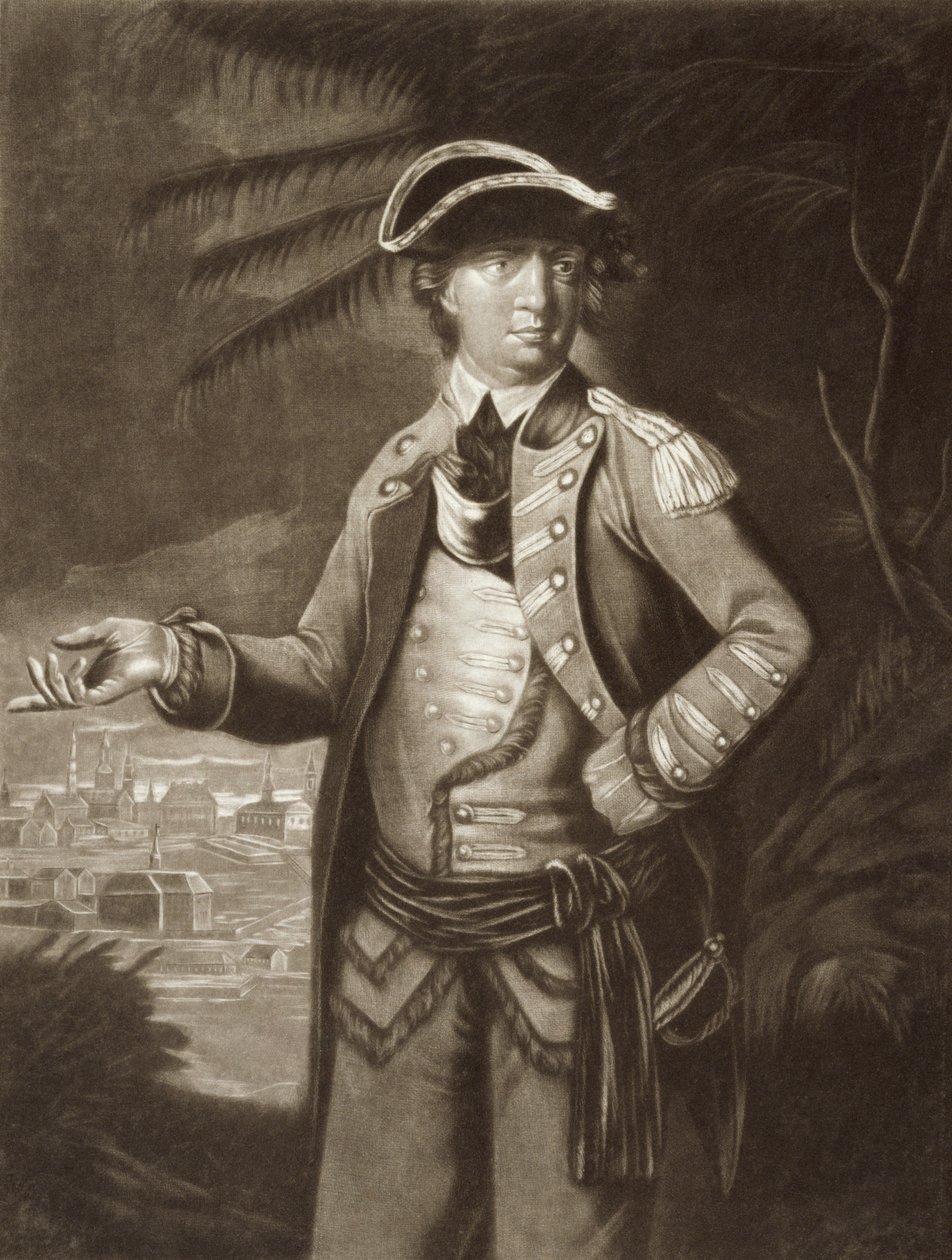 Benedict Arnold, arka planda Quebec ile 1766 portresinden sonra by English School