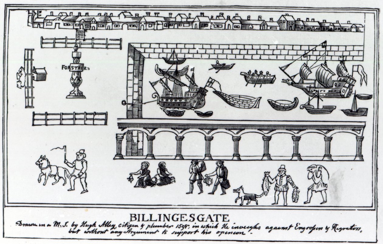 Billingsgate Market, Londra, c.1598