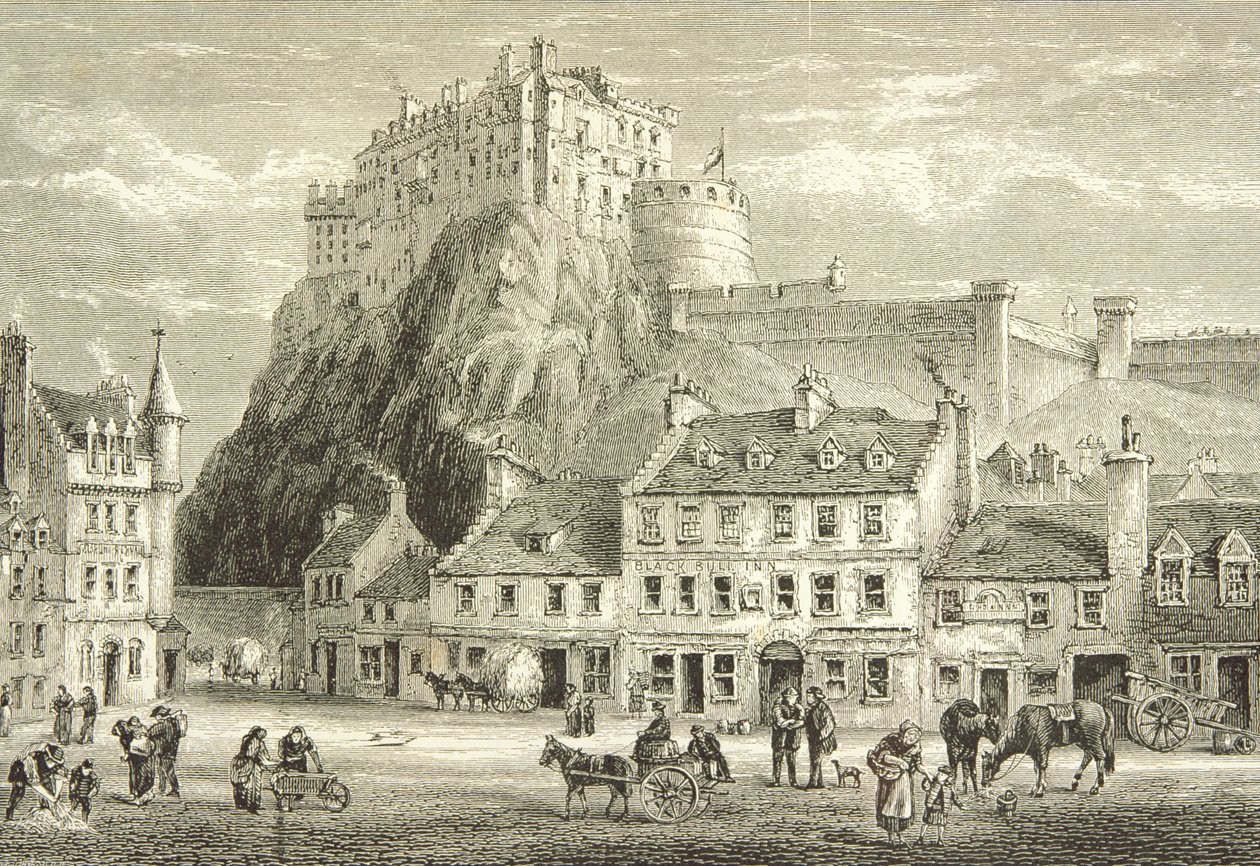 Castle and Grassmarket, Edinburgh, c.1880, Dini Yol Cemiyeti tarafından yayınlanan 
