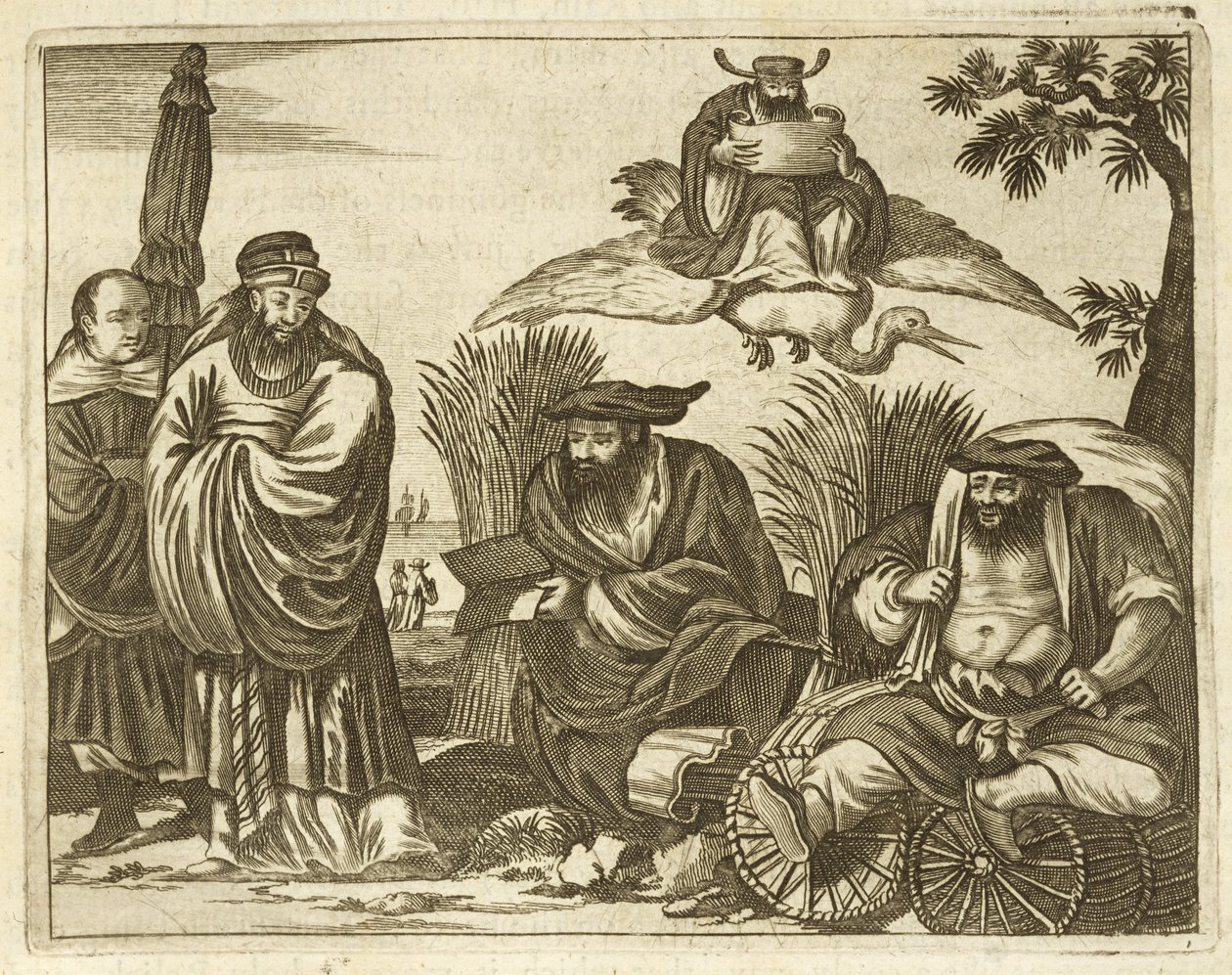 Çinli Tüccarlar Güvenli Bir Yolculuk Sağlamak İçin Falcılara Danışmanlık Yapıyor, Çin Büyükelçiliği açıklamasından bir örnek, 1690 by English School