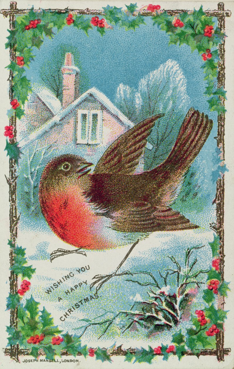 Bir robin tasvir eden Noel kartı by English School