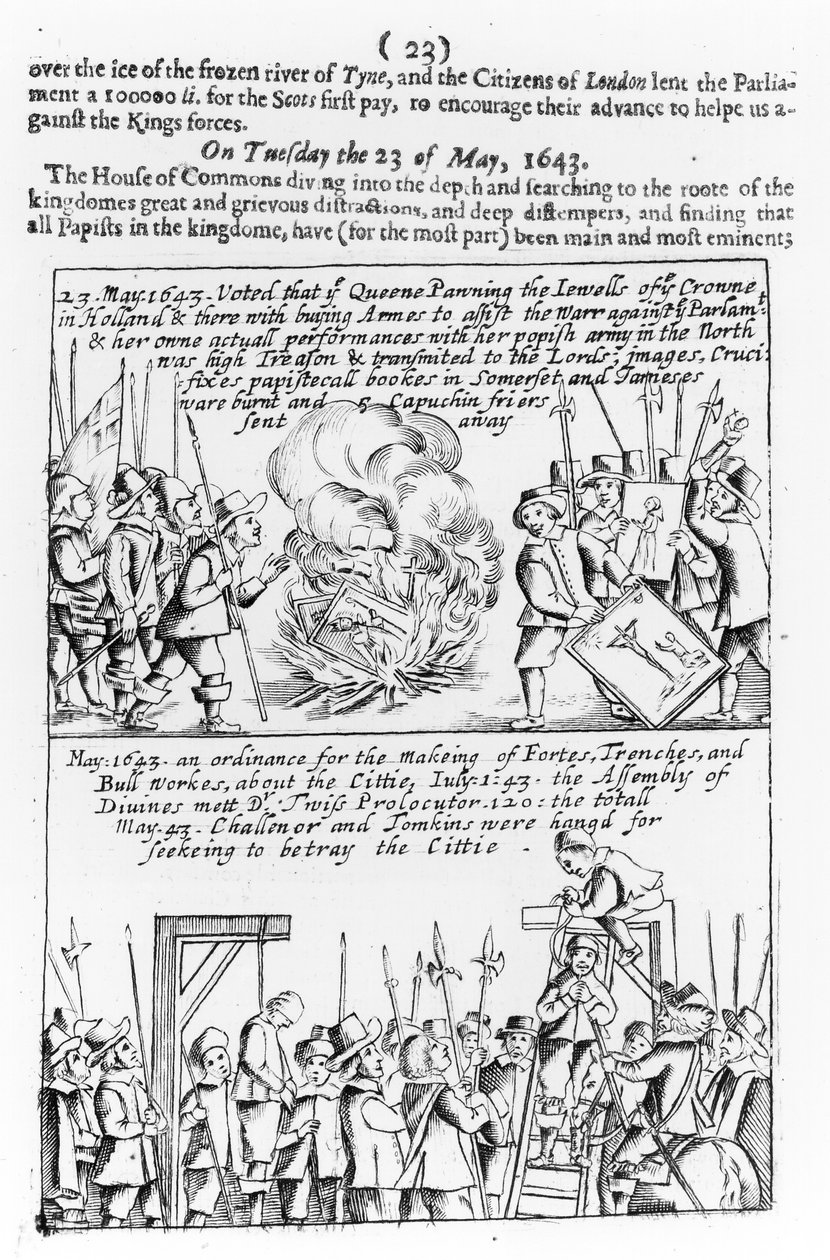 İngiliz İç Savaşı, 1646 sırasında önemli olayların Chronicle by English School