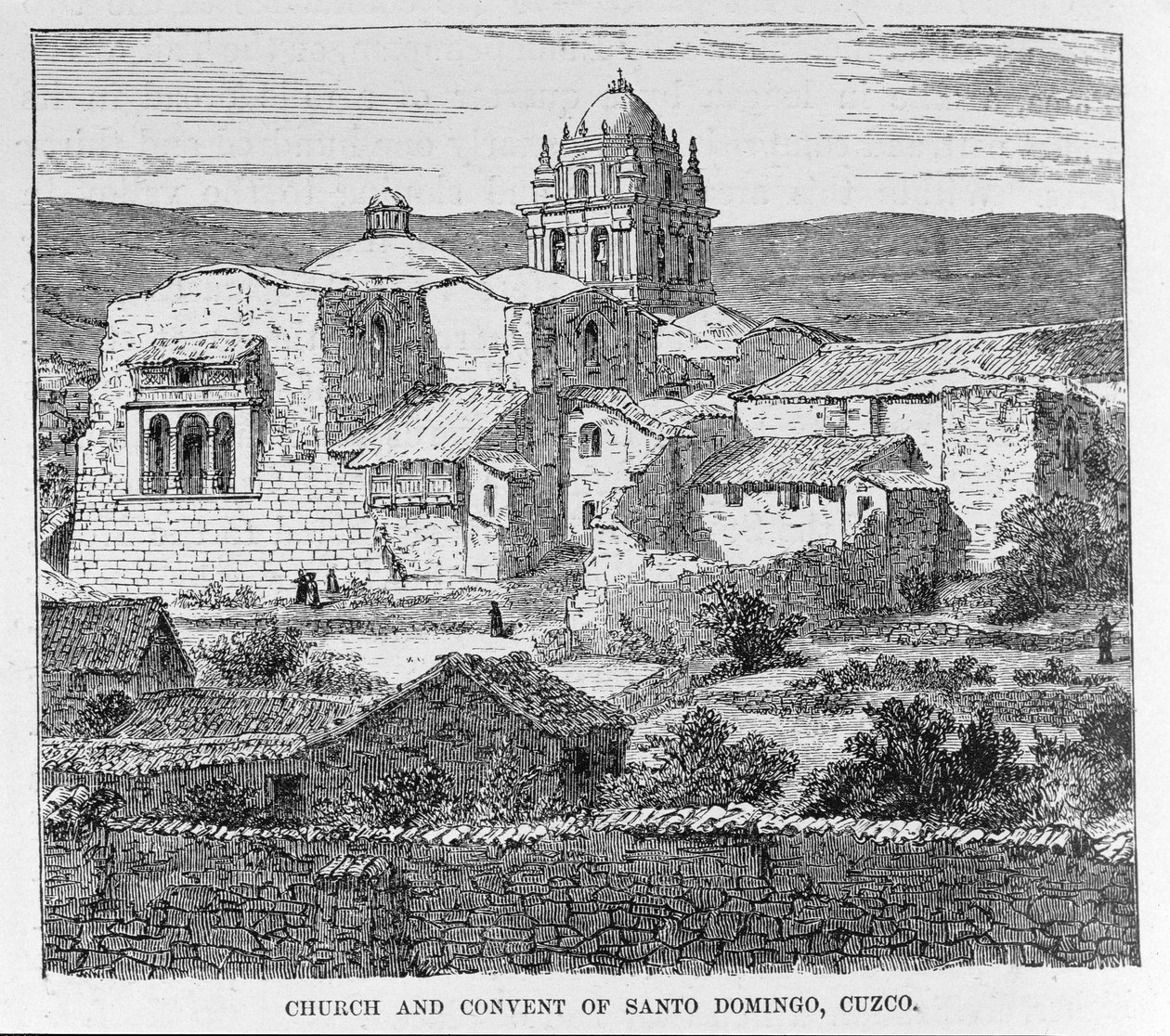 Santo Domingo Kilisesi ve Manastırı, Cusco, Peru, E. George Squier, pub. 1878