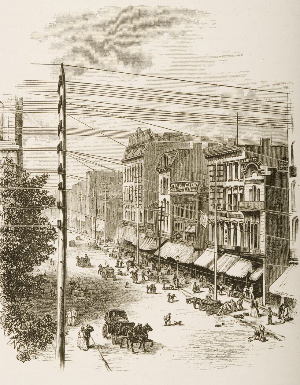 Clark Street, Chicago, 1870 dolaylarında, Dini Yol Cemiyeti tarafından yayınlanan 