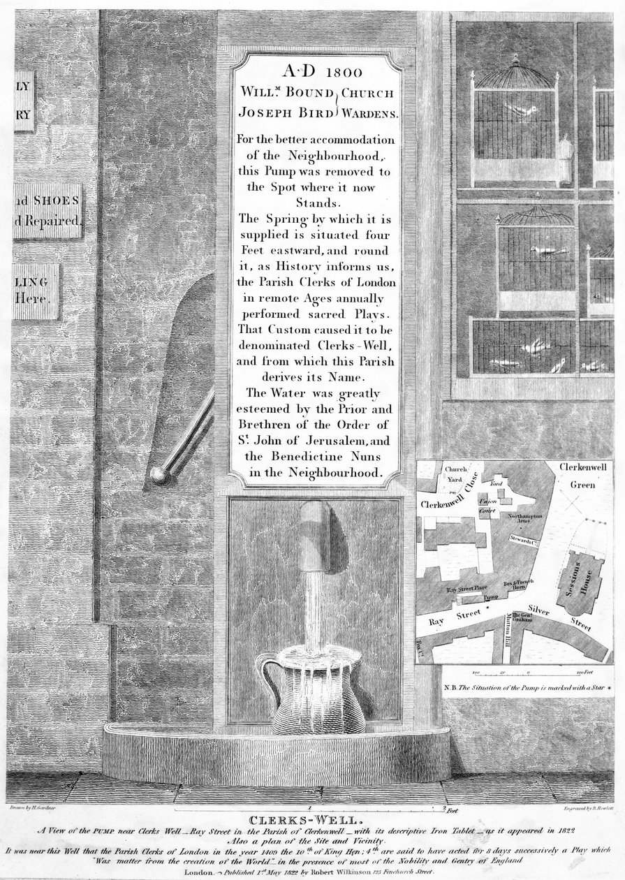 Clerks-Well, Clerkenwell, Londra, 1822