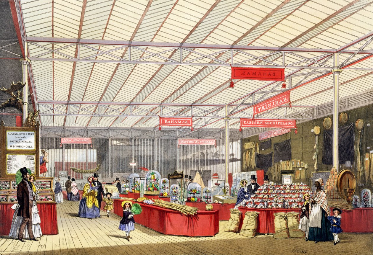 1851 Büyük Sergisinde Koloni Ürünleri, Dickinsons Kapsamlı Resimlerden (renkli taş) by English School