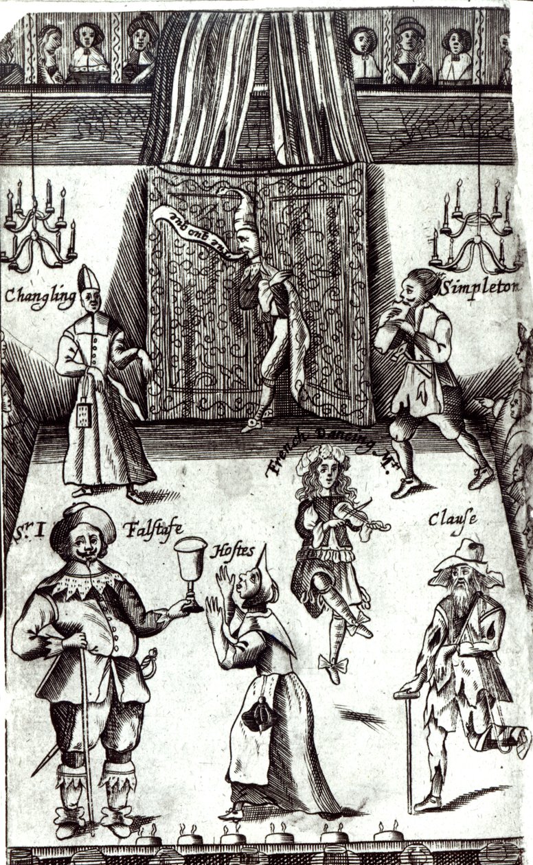 Comic Actors in Performance, 1662   by English School
