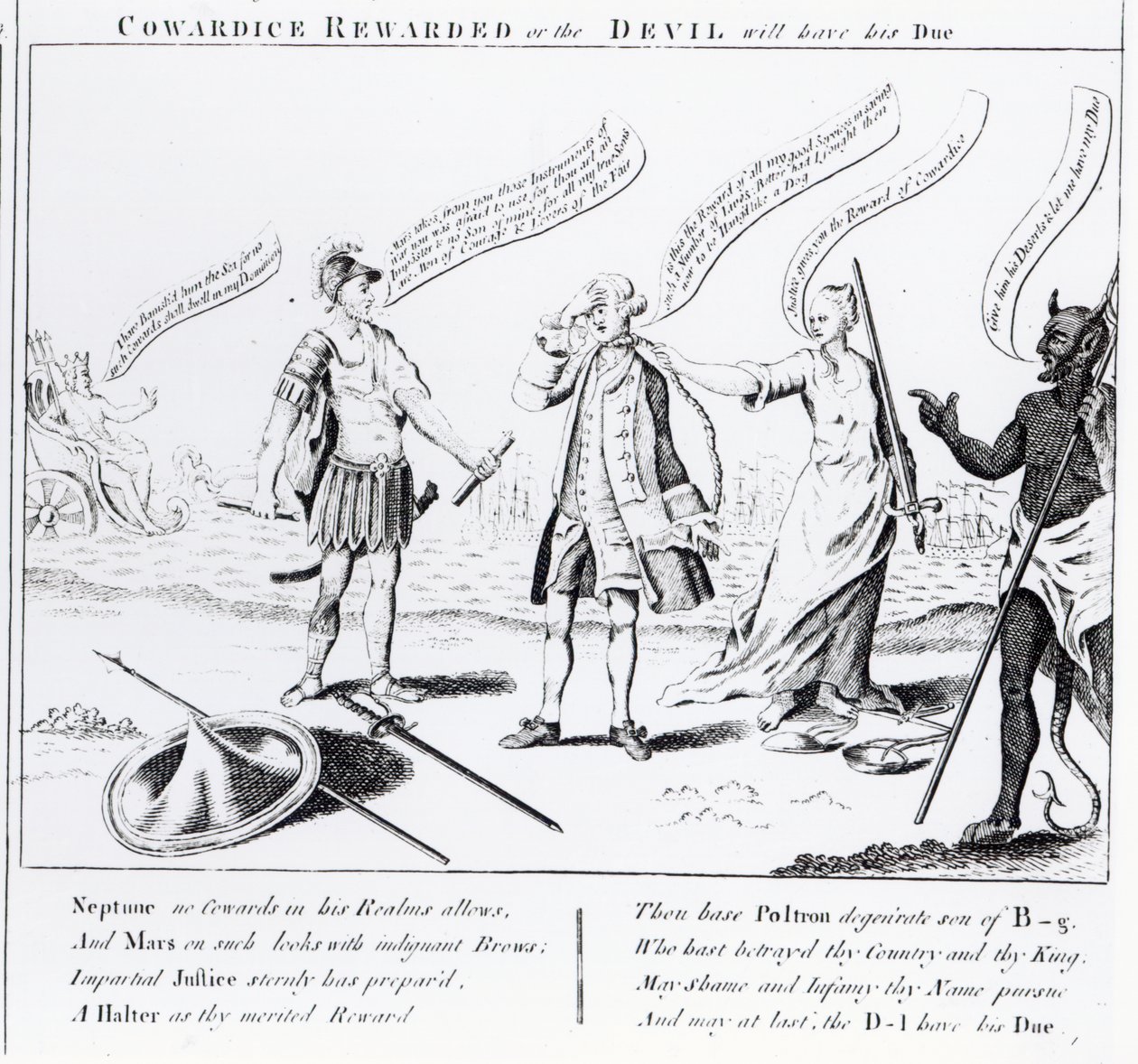 Cowardice Rewarded or the Devil will have his Due, 1756  by English School