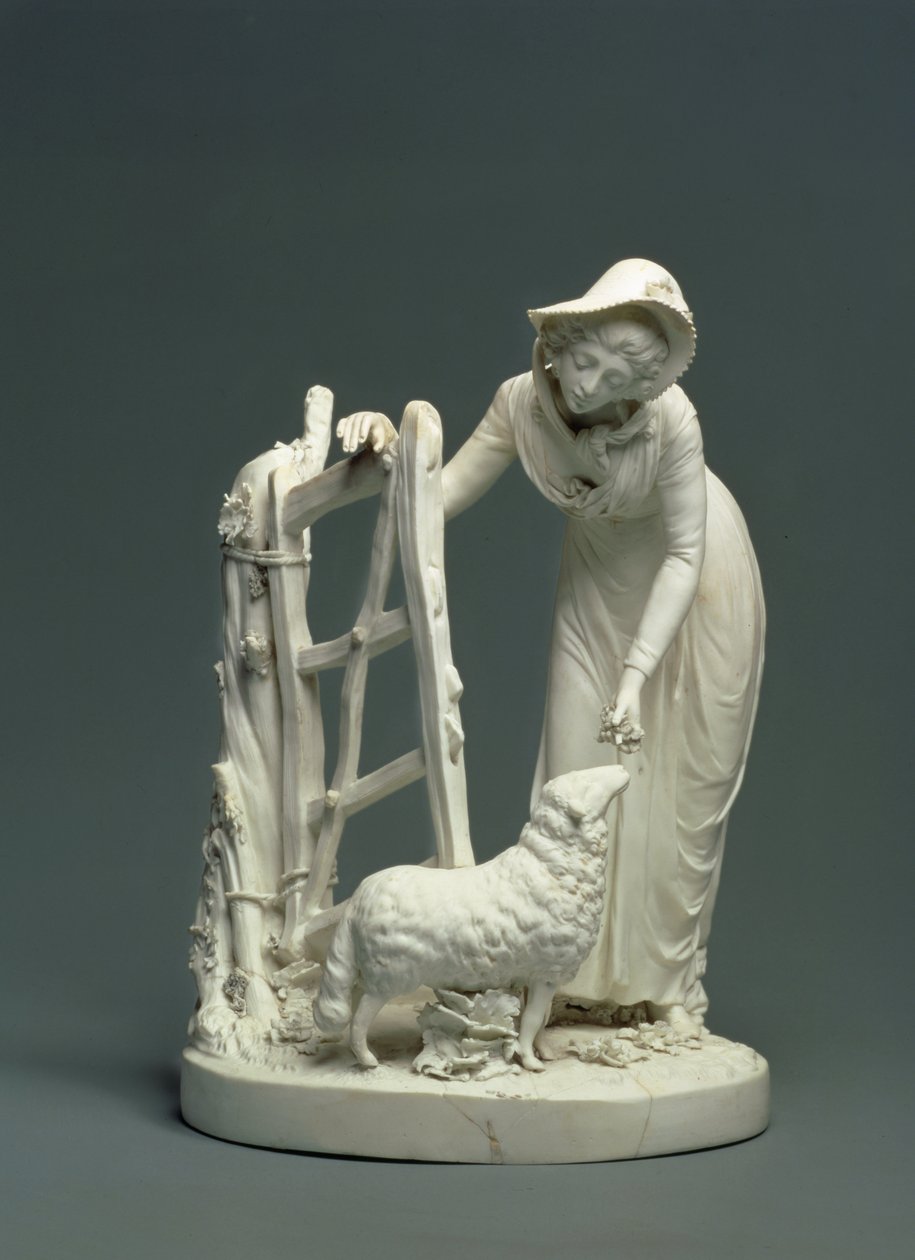 Derby çoban, 1790 (bisküvi porselen) by English School