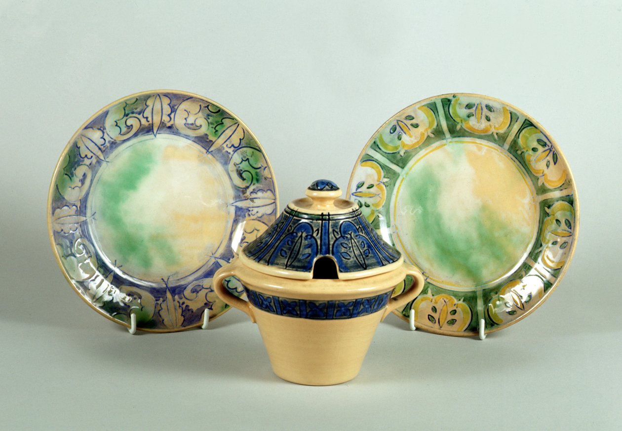 Doulton yan plakaları ve reçel kabı, 1930 dolayları (seramik) by English School