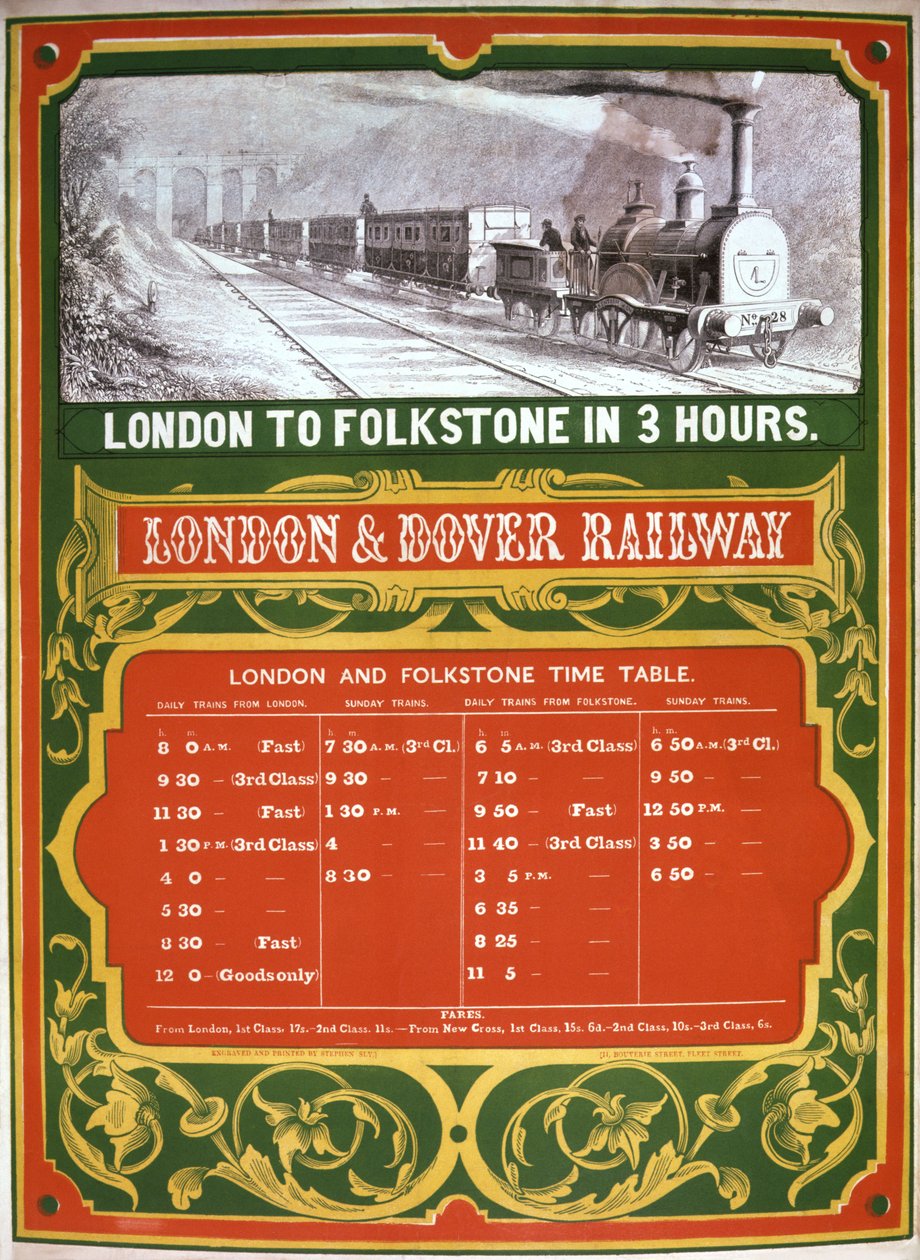 Londra - Dover Demiryolu için erken zaman çizelgesi by English School
