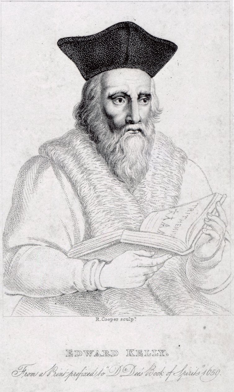 Edward Kelly, Richard Cooper tarafından oyulmuş by English School