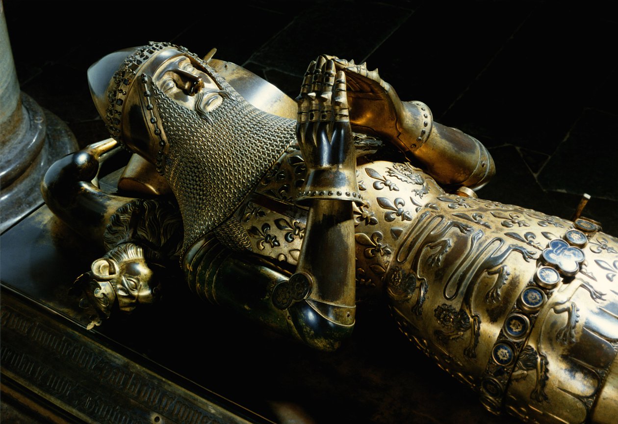 Edward the Black Prince, 1376 (altın yaldızlı bronz) (ayrıca bkz. 122668) by English School