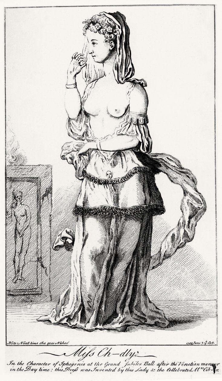 Elizabeth Chudleigh (1720-88) Iphigenia Karakterinde Giyinmiş by English School