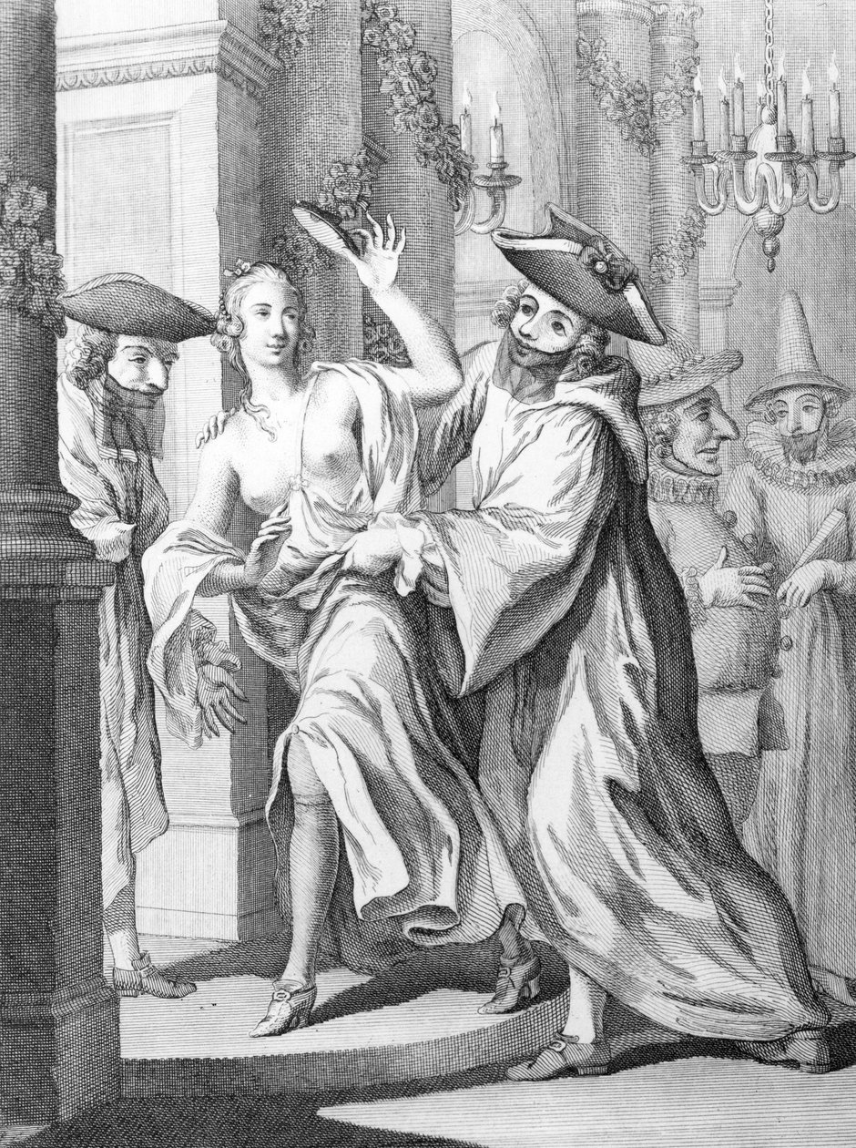 Elizabeth Chudleigh, Bristol Kontesi, Iphigenia gibi giyinmiş, c.1749 by English School